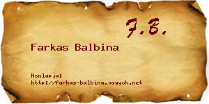 Farkas Balbina névjegykártya
